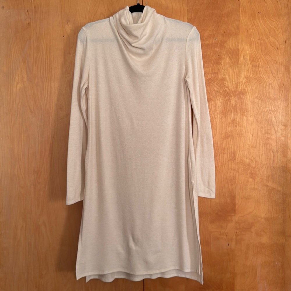 Halston draped mock-neck tunic sweater